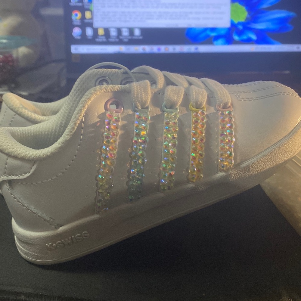 Blinged custom brand new kswiss kids size 9